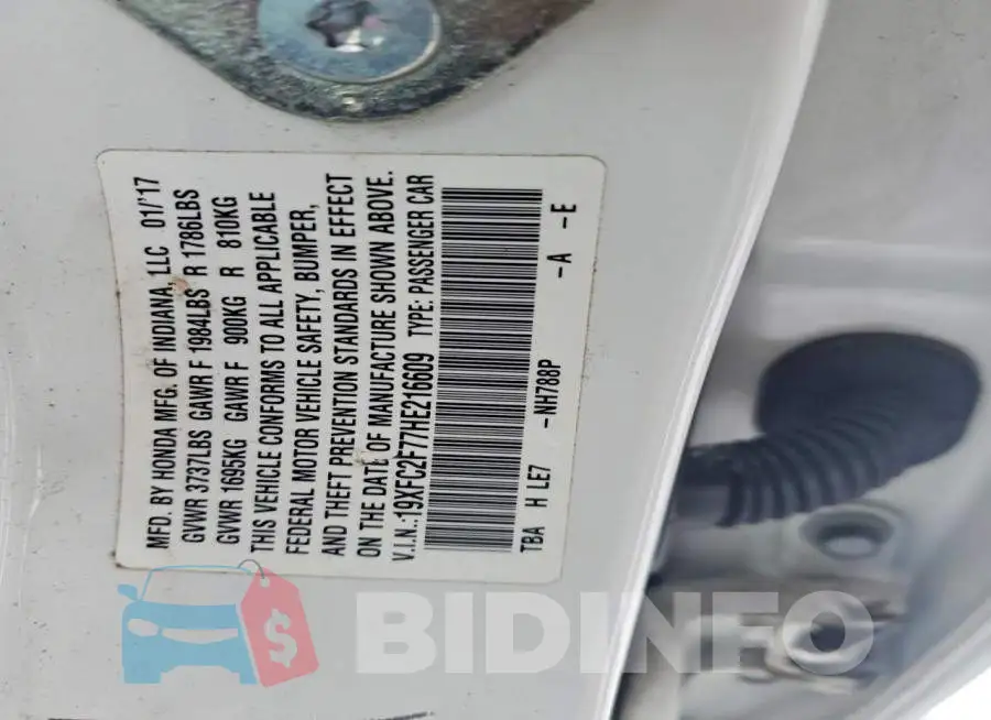 19XFC2F77HE216609 Photo# 13