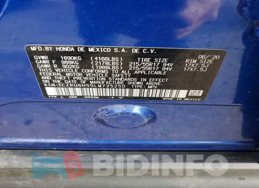 3CZRU6H55LM725250 Photo# 13