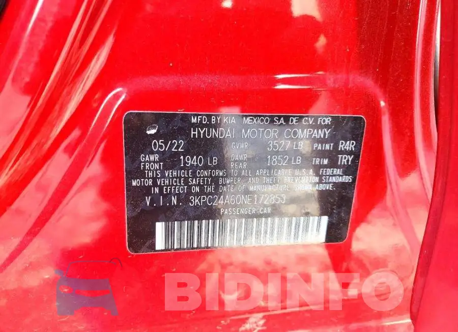 3KPC24A60NE172853 Photo# 13