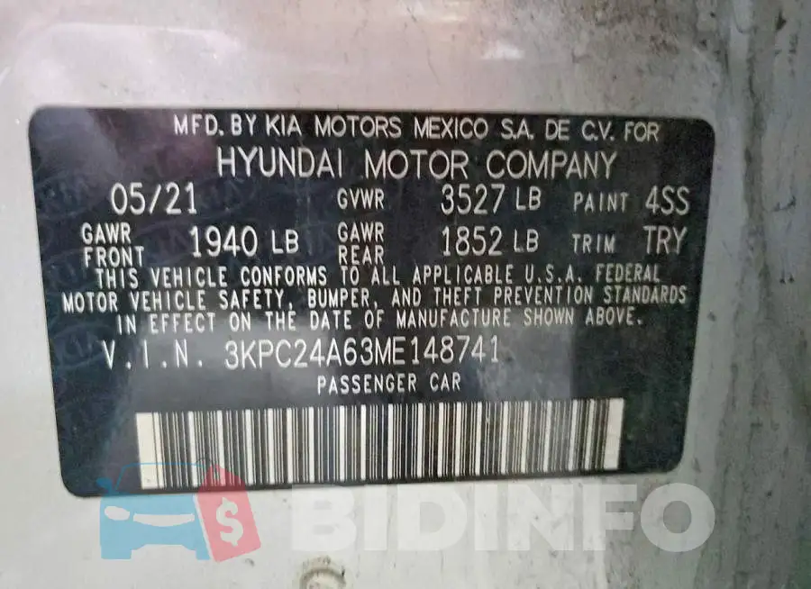 3KPC24A63ME148741 Photo# 12