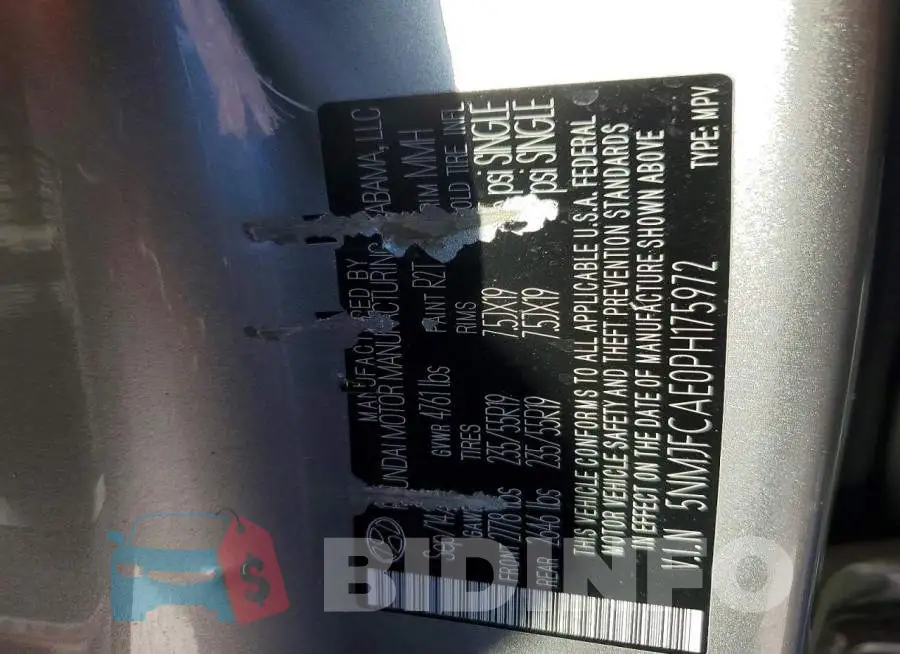 5NMJFCAE0PH175972 Photo# 13