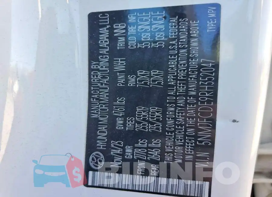 5NMJFCDE9RH352047 Photo# 13
