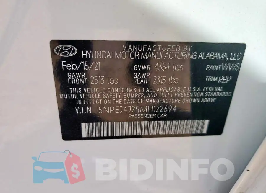 5NPEJ4J25MH122694 Photo# 12