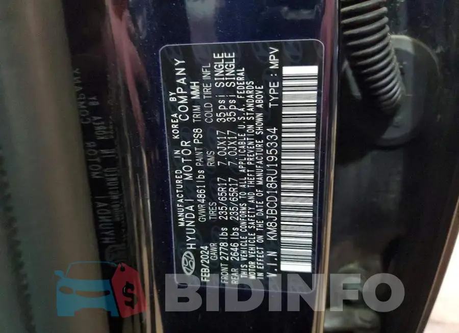 KM8JBCD18RU195334 Photo# 14