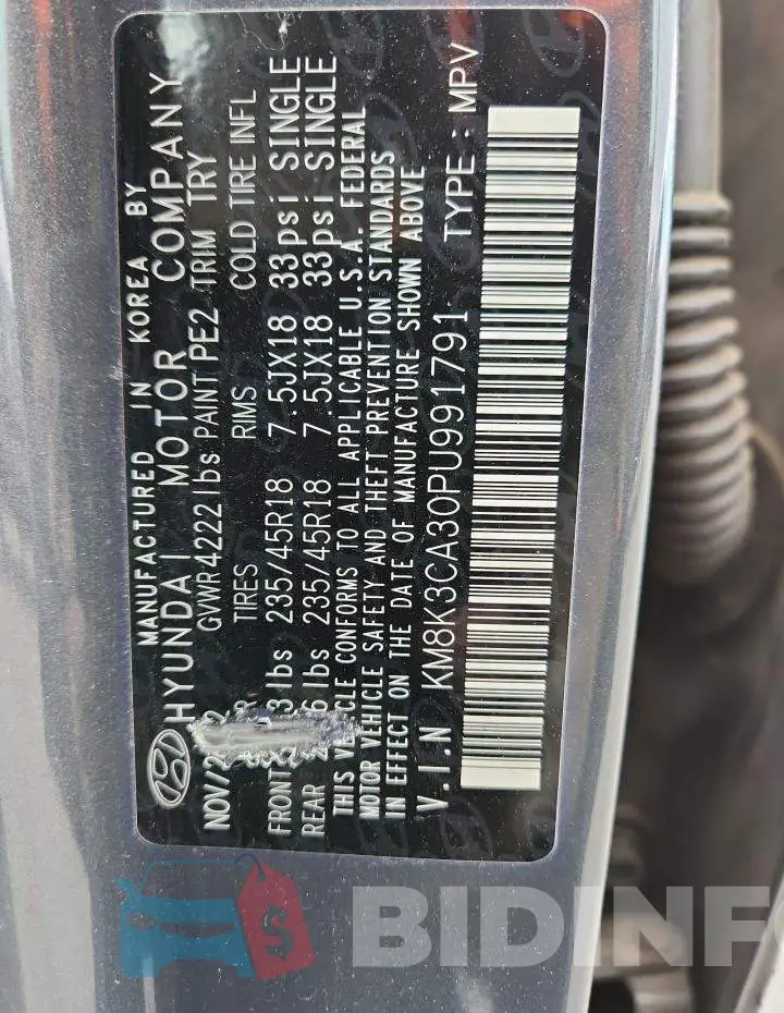 KM8K3CA30PU991791 Photo# 13