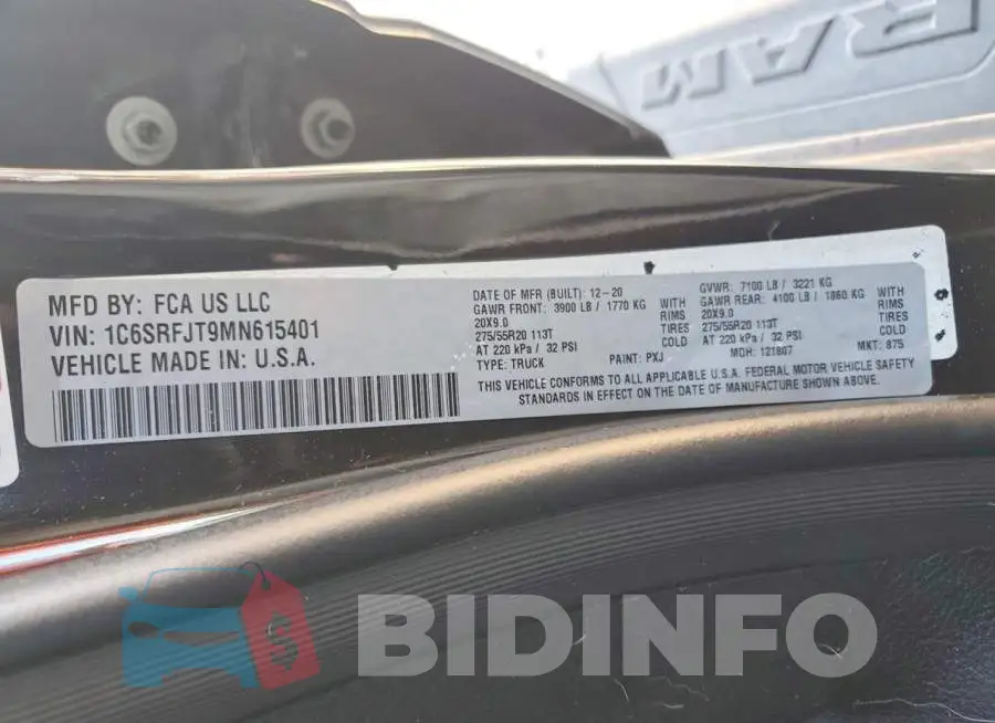 1C6SRFJT9MN615401 Photo# 12