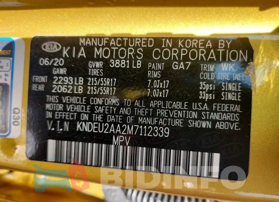 KNDEU2AA2M7112339 Photo# 12
