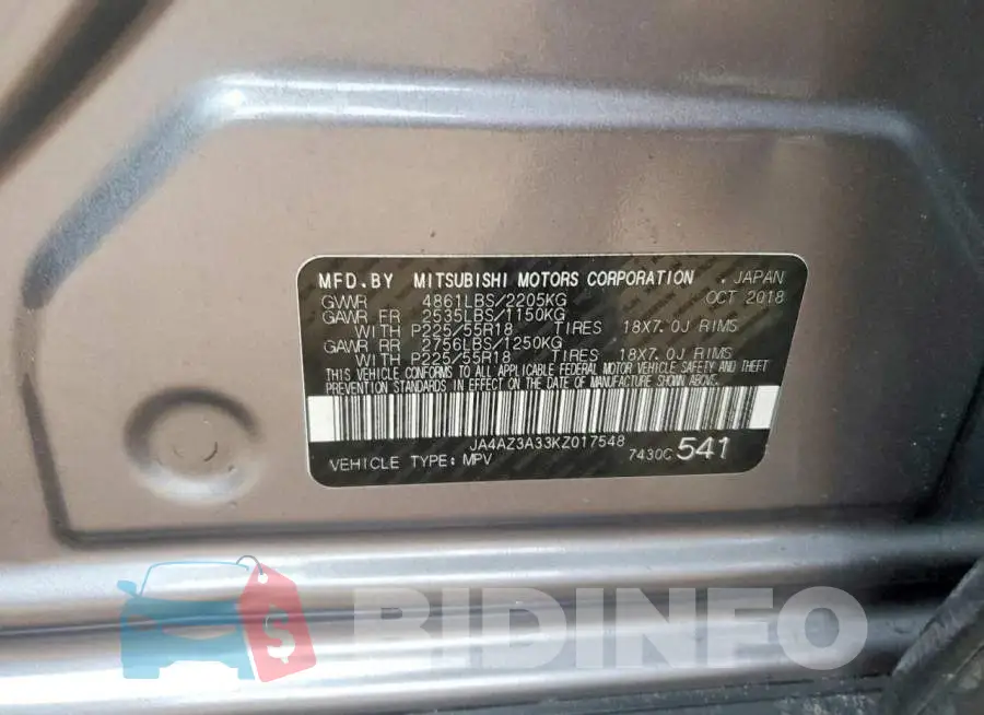JA4AZ3A33KZ017548 Photo# 12