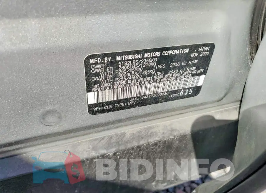 JA4J3VA87PZ020730 Photo# 13