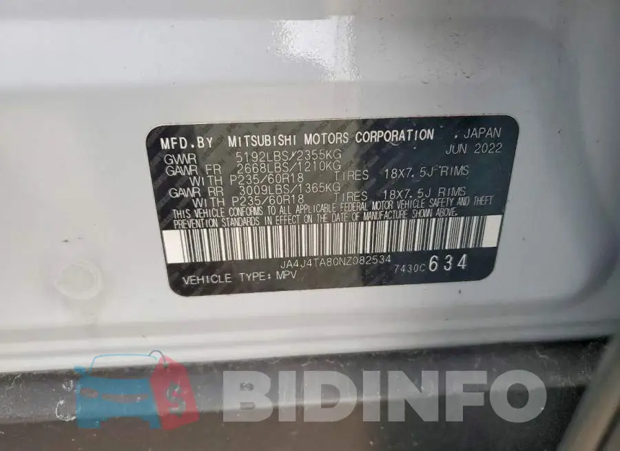 JA4J4TA80NZ082534 Photo# 13