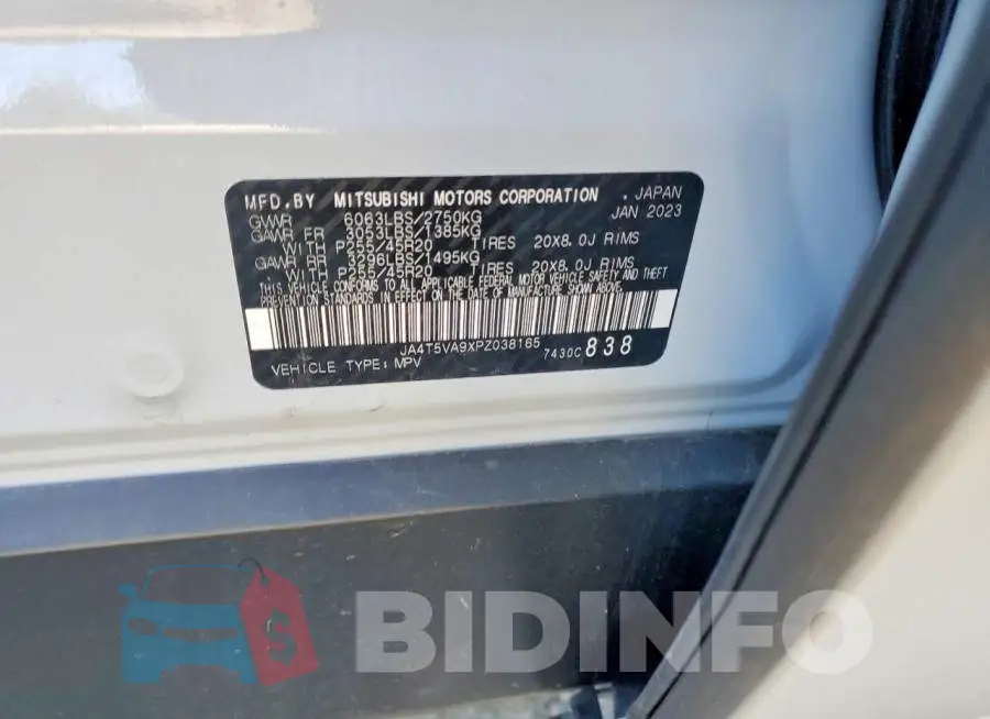 JA4T5VA9XPZ038165 Photo# 14