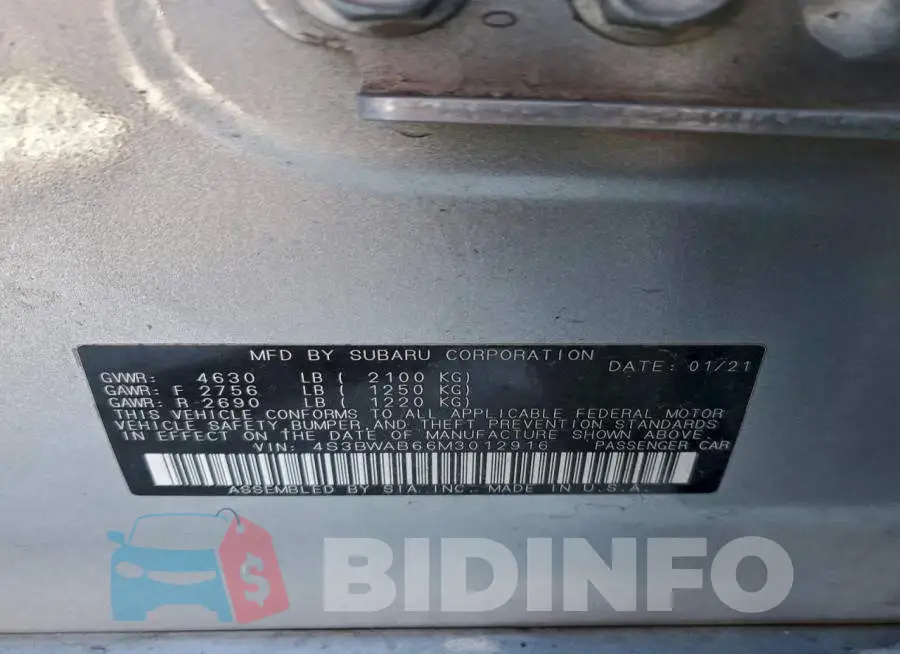 4S3BWAB66M3012916 Photo# 13