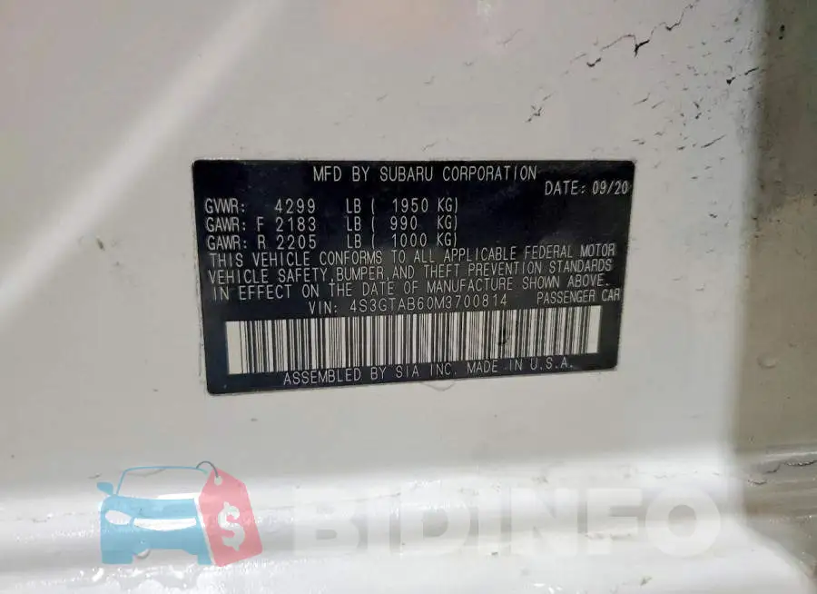 4S3GTAB60M3700814 Photo# 12