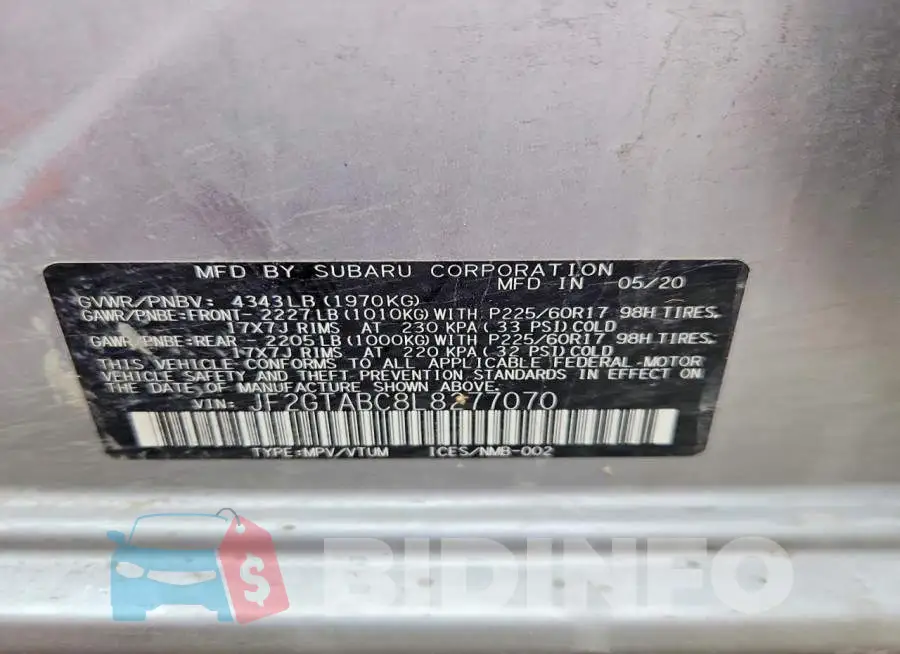 JF2GTABC8L8277070 Photo# 12