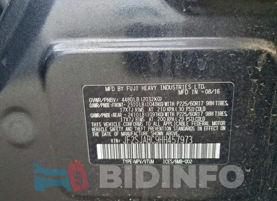 JF2SJABC9HH457973 Photo# 13