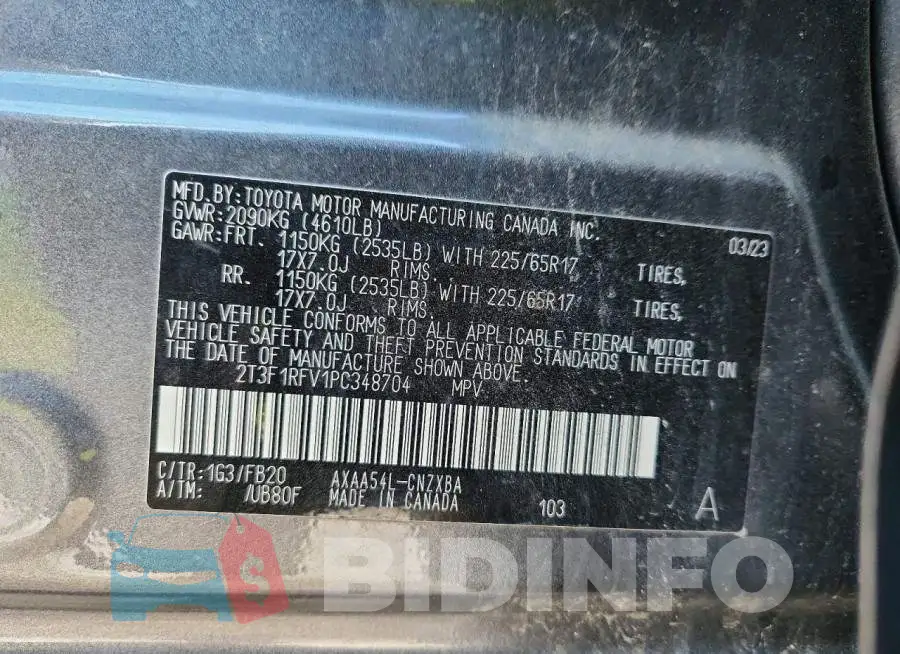 2T3F1RFV1PC348704 Photo# 13
