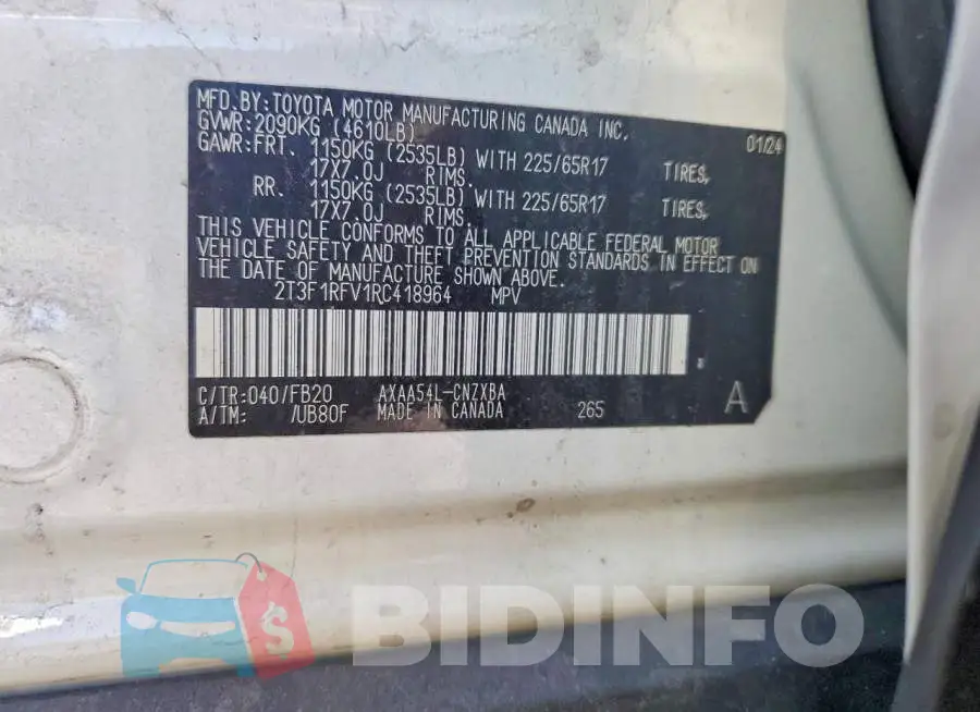 2T3F1RFV1RC418964 Photo# 14