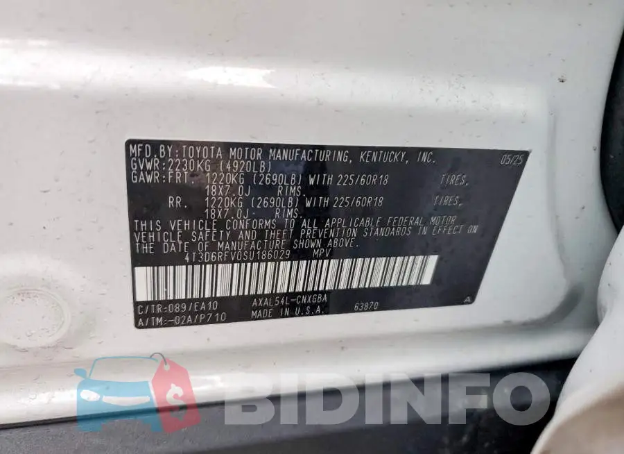 4T3D6RFV0SU186029 Photo# 13