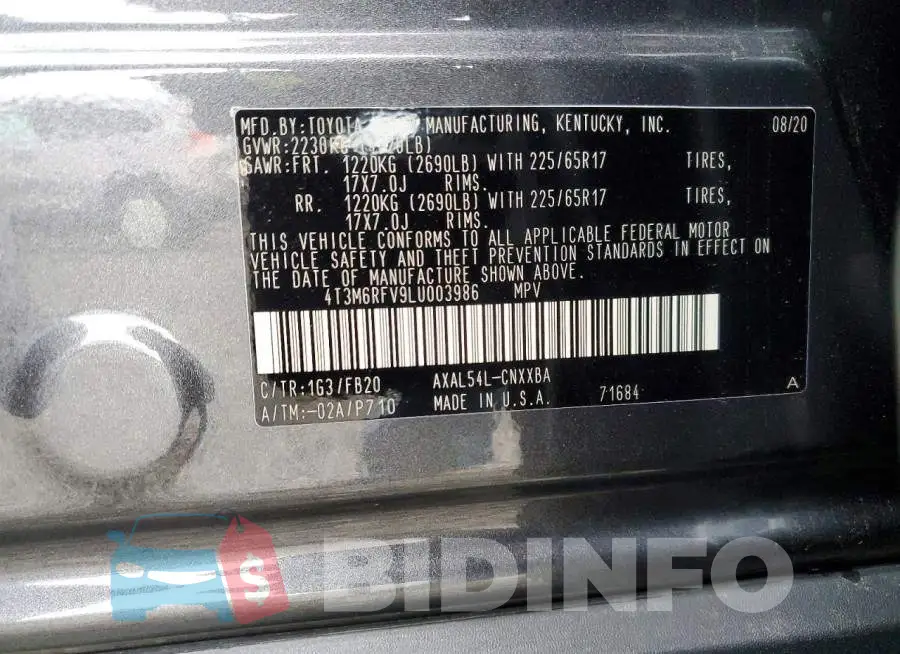 4T3M6RFV9LU003986 Photo# 13