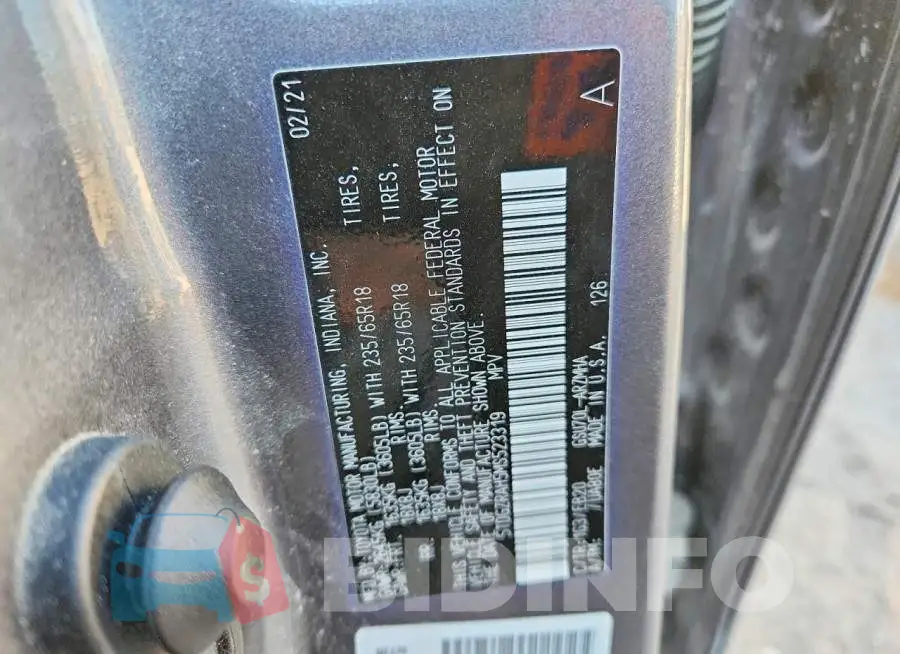 5TDGZRAH5MS523319 Photo# 13