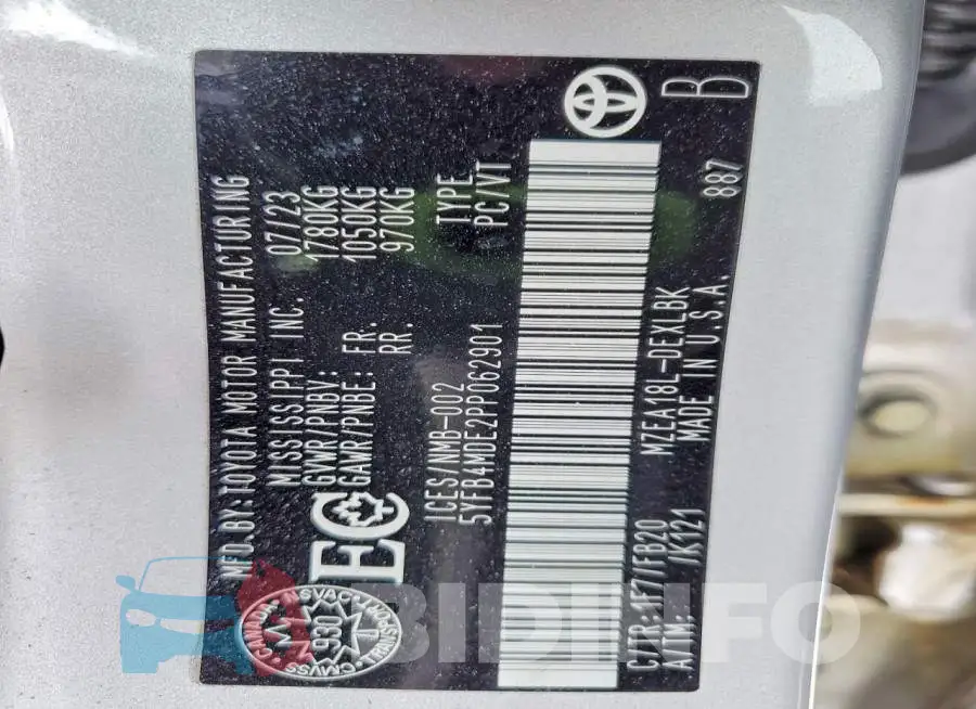 5YFB4MDE2PP062901 Photo# 13