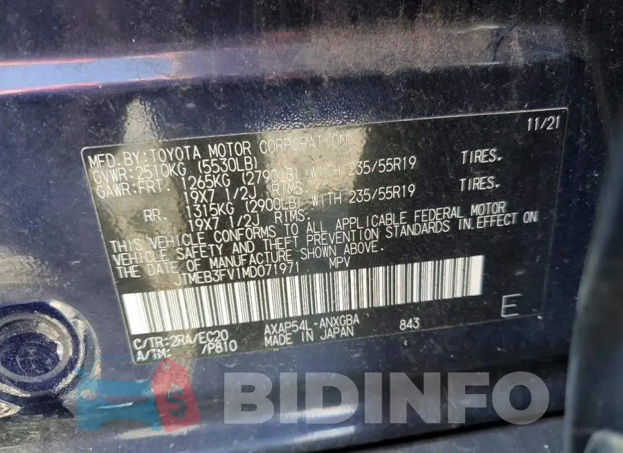 JTMEB3FV1MD071971 Photo# 13