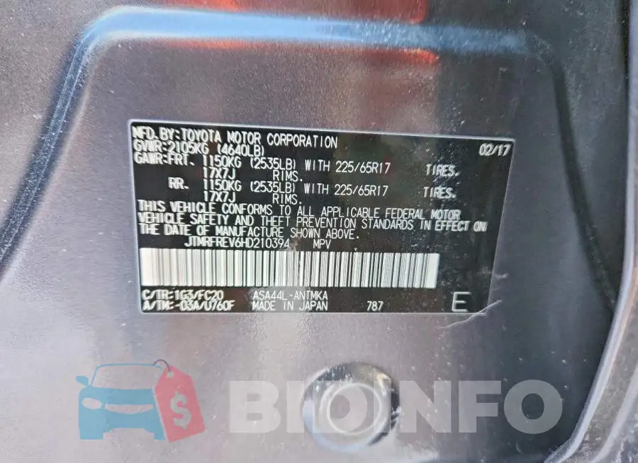 JTMRFREV6HD210394 Photo# 12