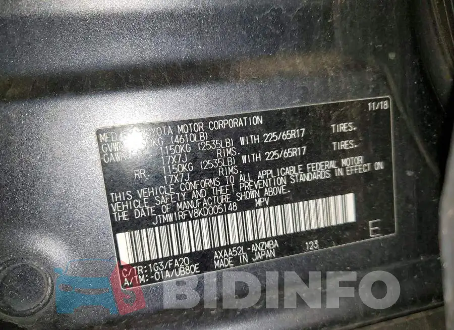 JTMW1RFV8KD005148 Photo# 13