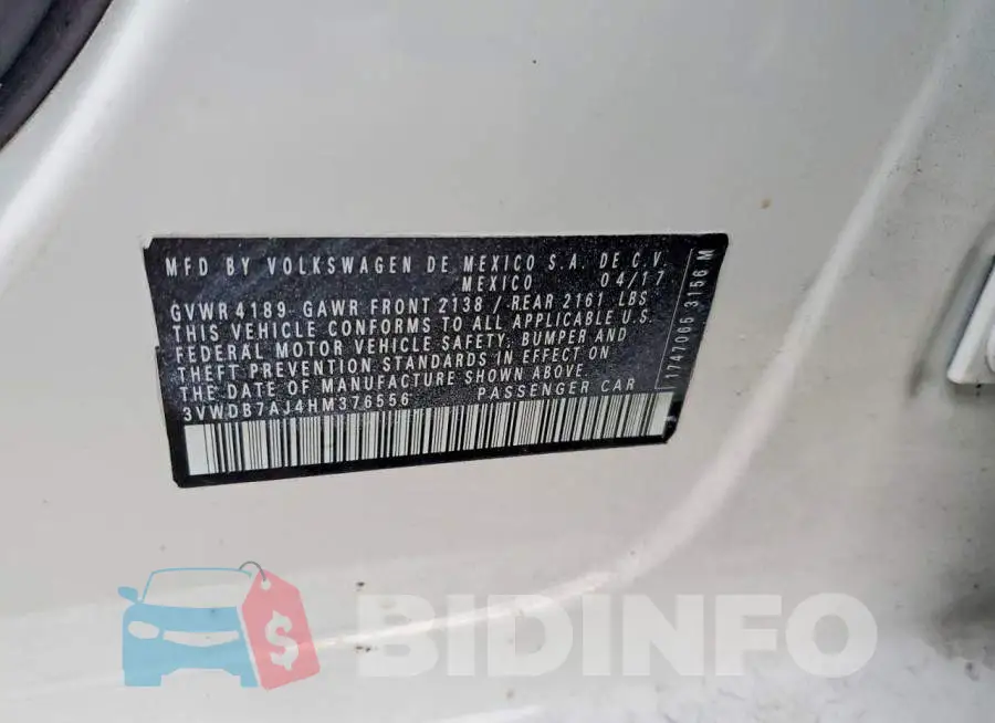 3VWDB7AJ4HM376556 Photo# 12