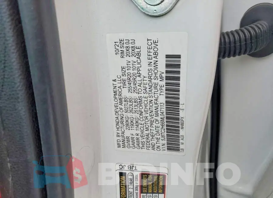 5J8TC2H66ML047113 Photo# 14