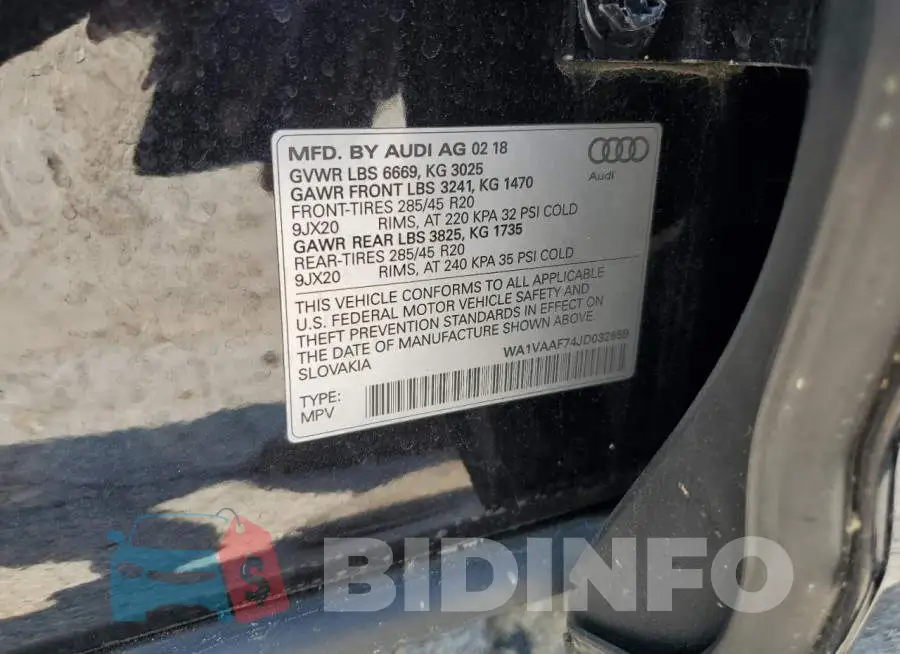 WA1VAAF74JD032659 Photo# 13