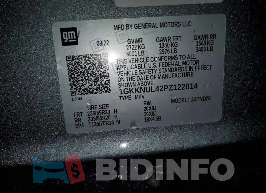 1GKKNUL42PZ122014 Photo# 13