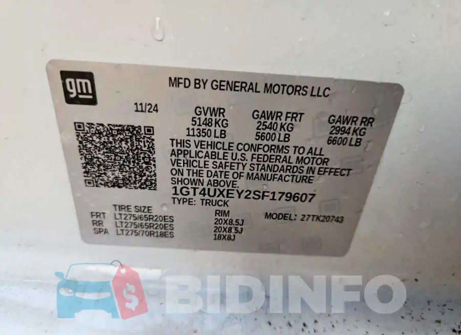 1GT4UXEY2SF179607 Photo# 12