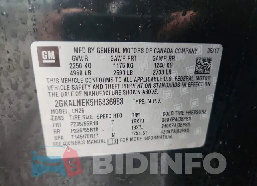 2GKALNEK5H6336883 Photo# 14