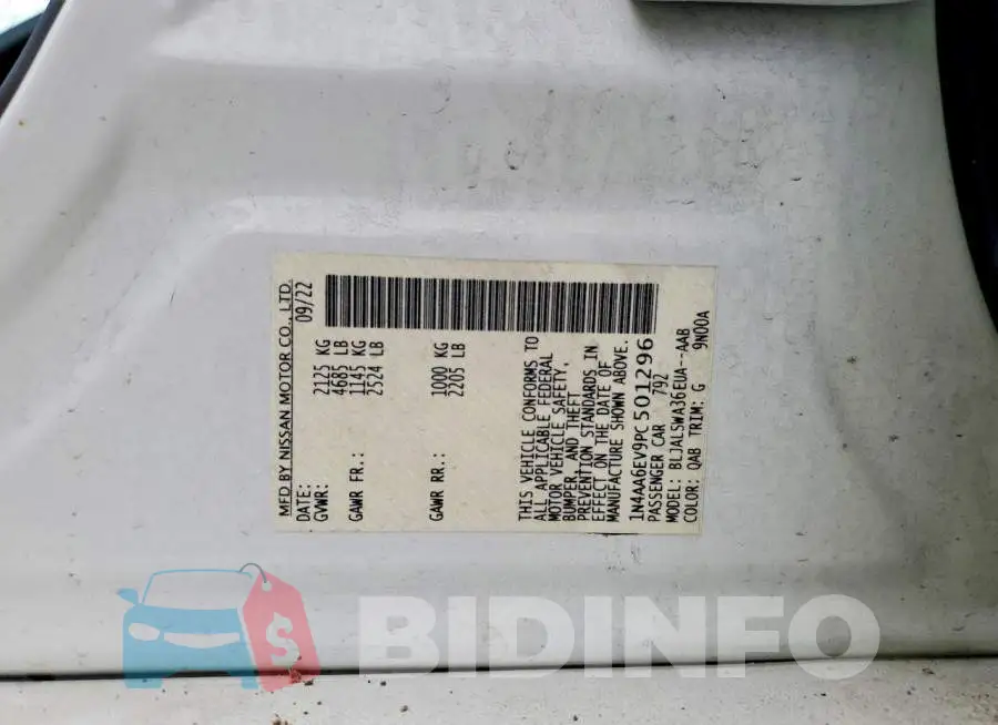 1N4AA6EV9PC501296 Photo# 13