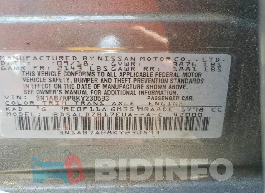 3N1AB7AP8KY230593 Photo# 12