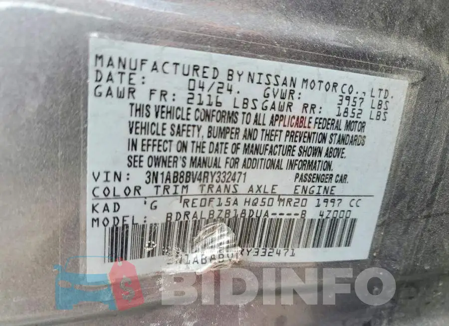 3N1AB8BV4RY332471 Photo# 12