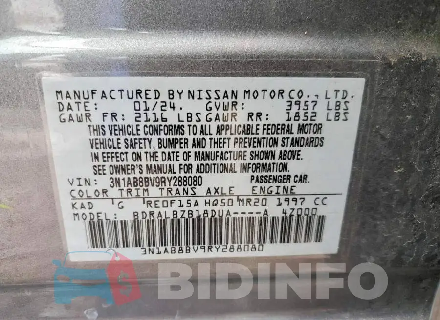3N1AB8BV9RY288080 Photo# 12