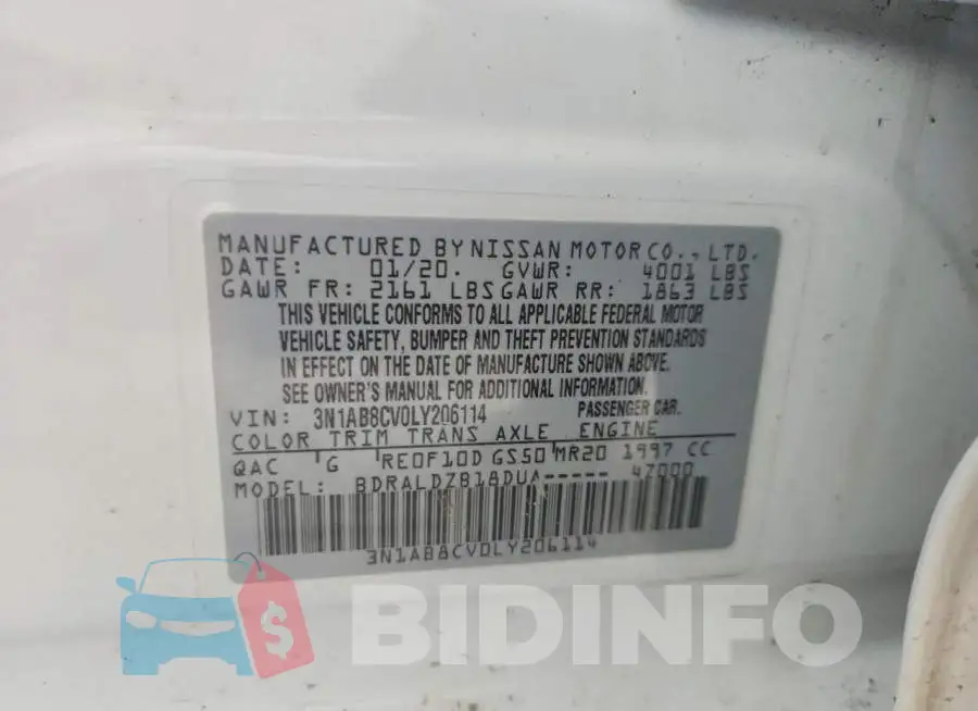 3N1AB8CV0LY206114 Photo# 13