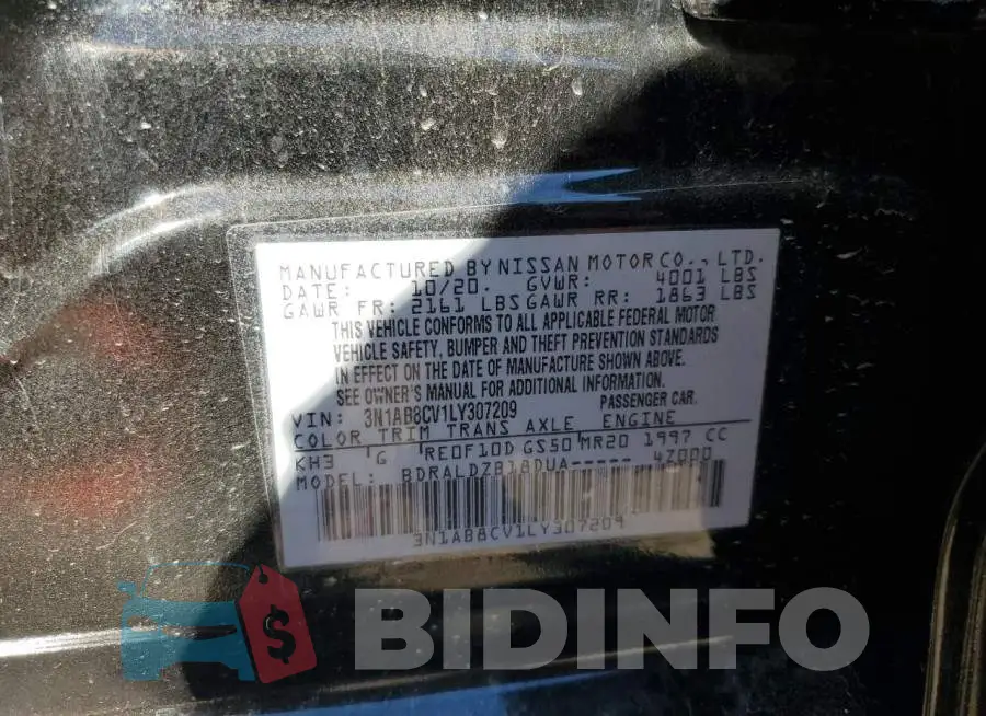 3N1AB8CV1LY307209 Photo# 12
