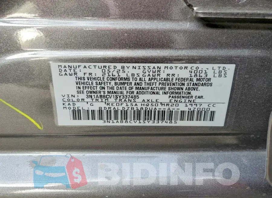 3N1AB8CV1SY337485 Photo# 13