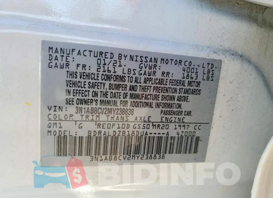 3N1AB8CV2MY238838 Photo# 12