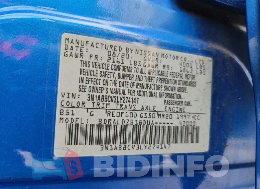 3N1AB8CV3LY274147 Photo# 12