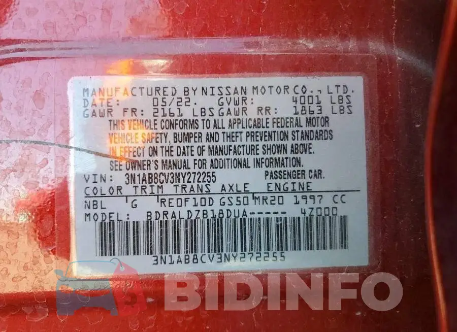 3N1AB8CV3NY272255 Photo# 12