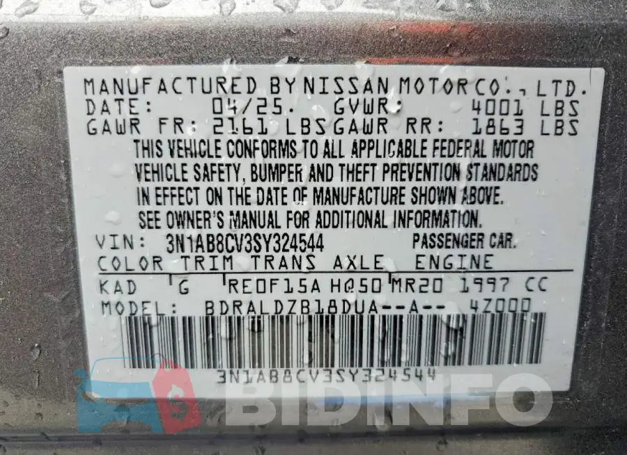 3N1AB8CV3SY324544 Photo# 12