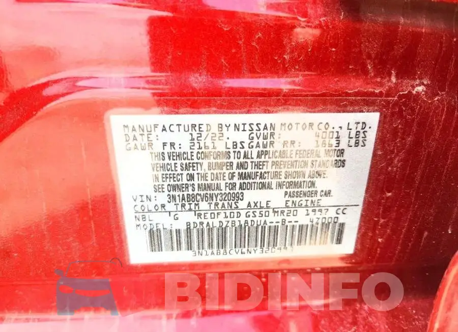 3N1AB8CV6NY320993 Photo# 12