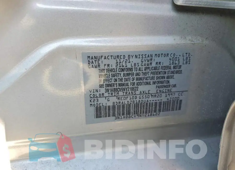 3N1AB8CV9NY218622 Photo# 12