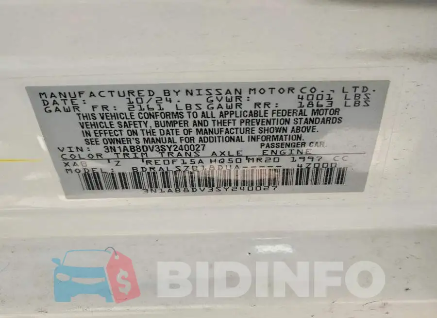 3N1AB8DV3SY240027 Photo# 13