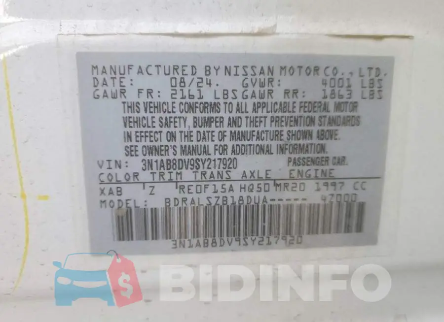3N1AB8DV9SY217920 Photo# 13