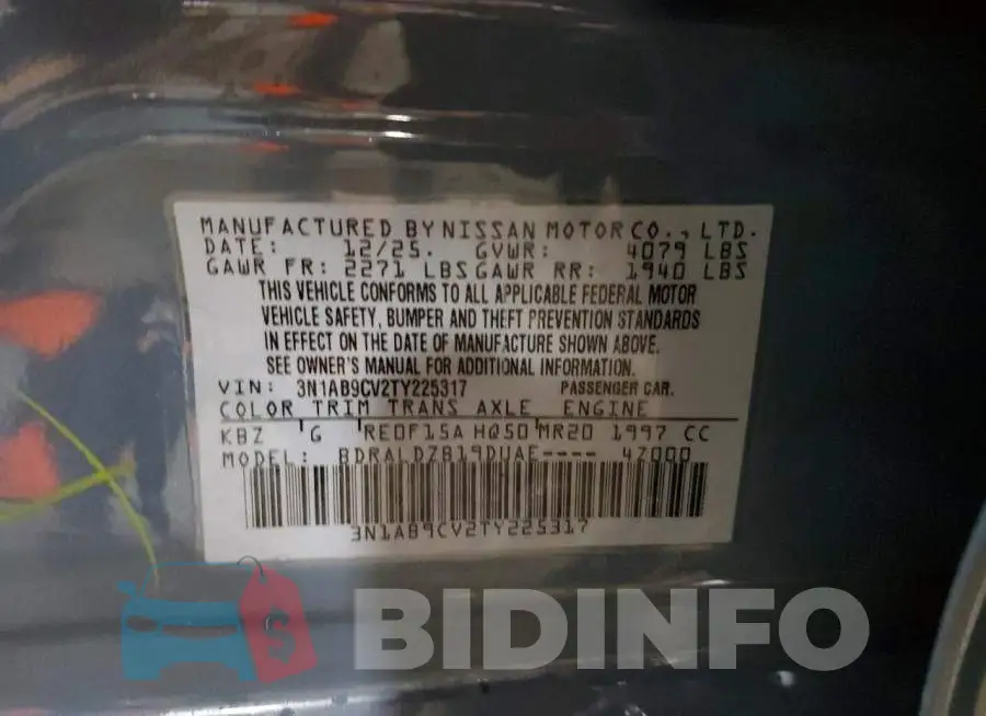 3N1AB9CV2TY225317 Photo# 12